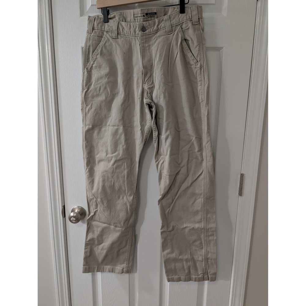 Carhartt, Mens 34x32 Relaxed Fit, Rugged Flex‎ Straight Work Pants, Khaki